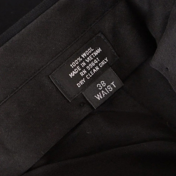 Stafford Black 100% Wool Tuxedo Set  Size 42L- 38 Waist - Picture 3 of 16